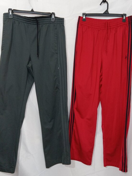 adidas Other - Vintage Y2K Adidas Track Pants Mens L Red Gray 3 Stripe 2 Pair Bundle